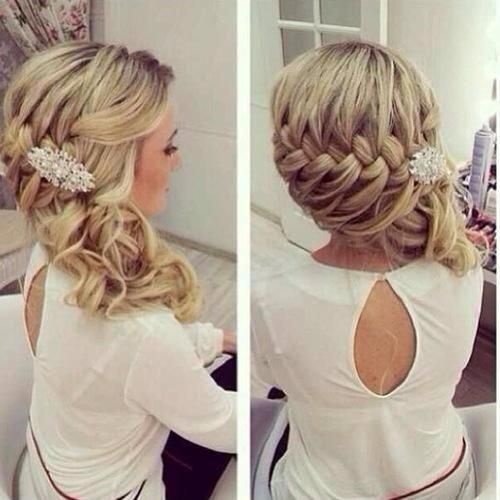 Intricate plaited bridal curly style, Hale salon